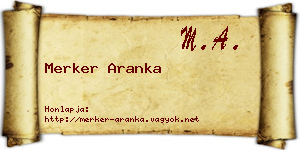 Merker Aranka névjegykártya